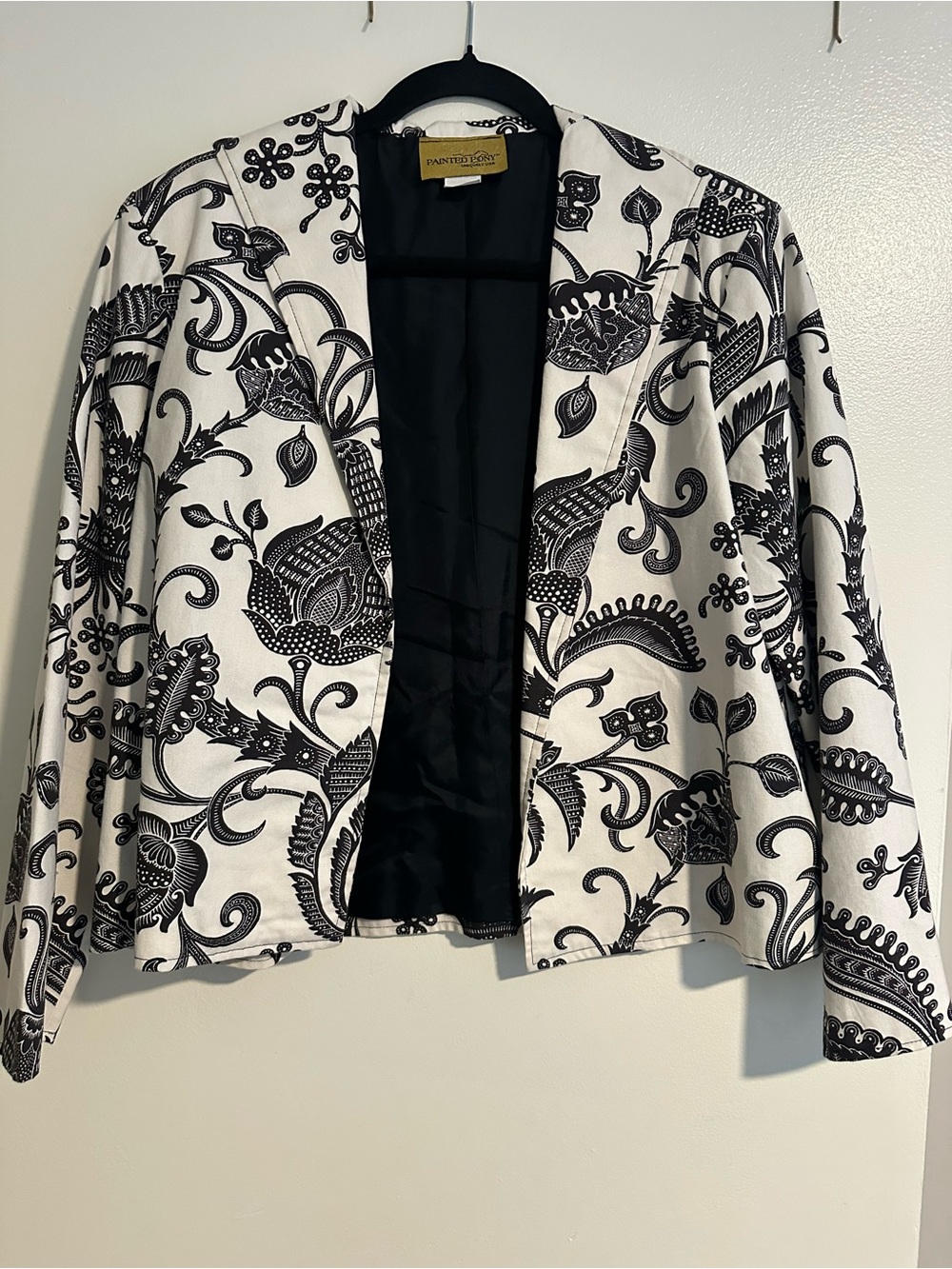 Painted Pony Vintage Paisley Open Front Paisley Long Sleeve Jacket Blazer Sz L